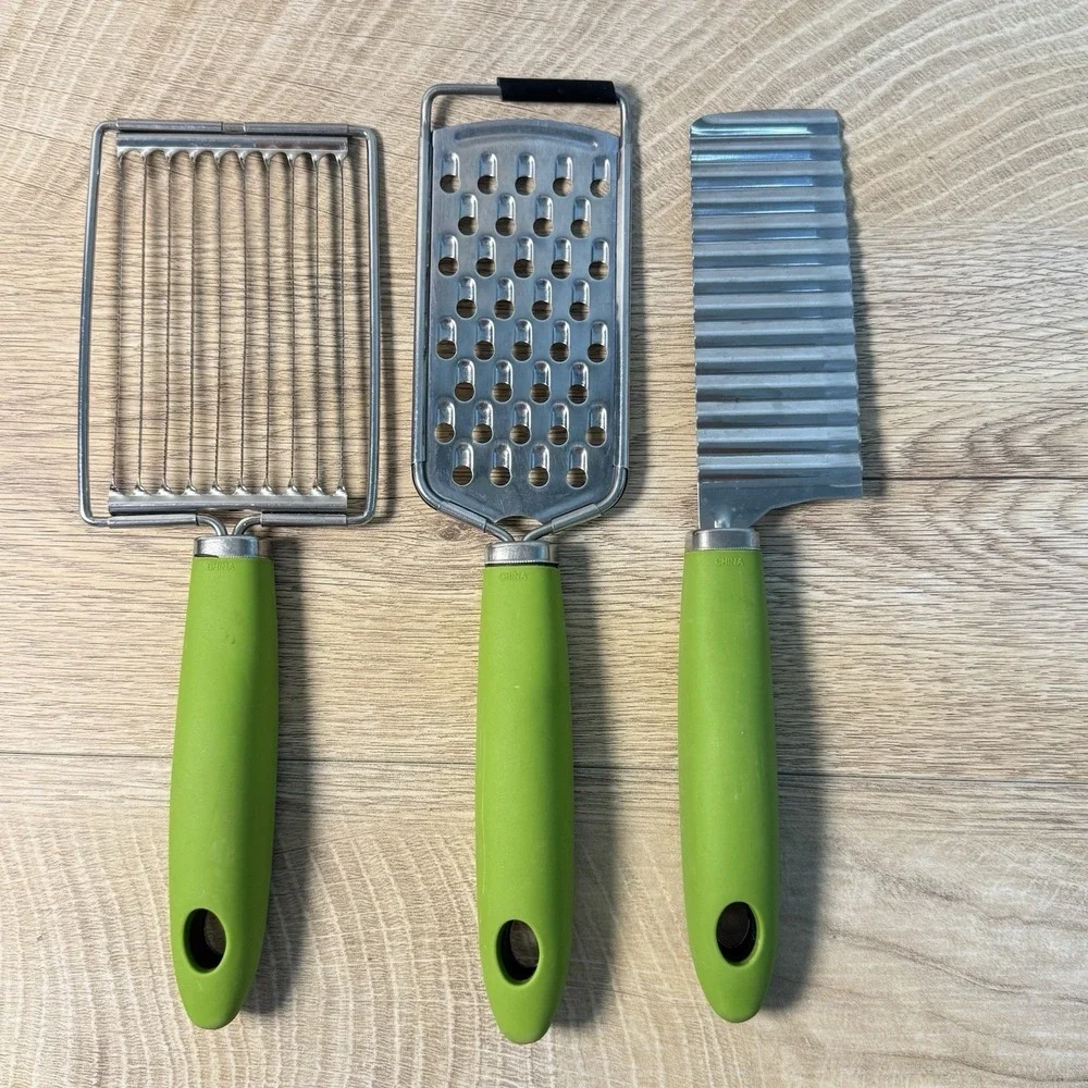 Wolf Gang Pucks Set Of Kitchen Utensils 3 Ergonomic Green